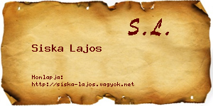 Siska Lajos névjegykártya